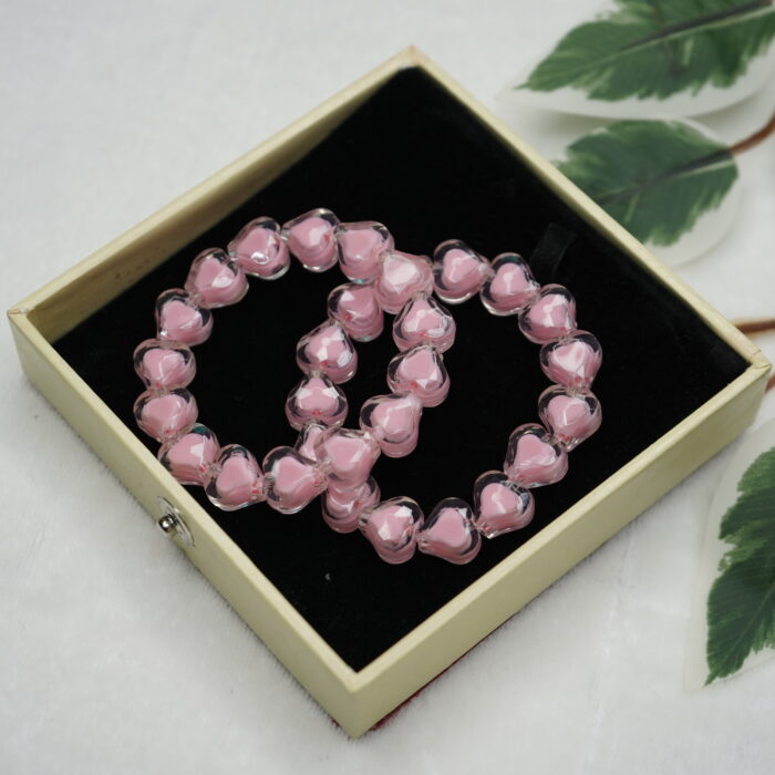 Sparkling Heart Bracelet – Light Pink 2